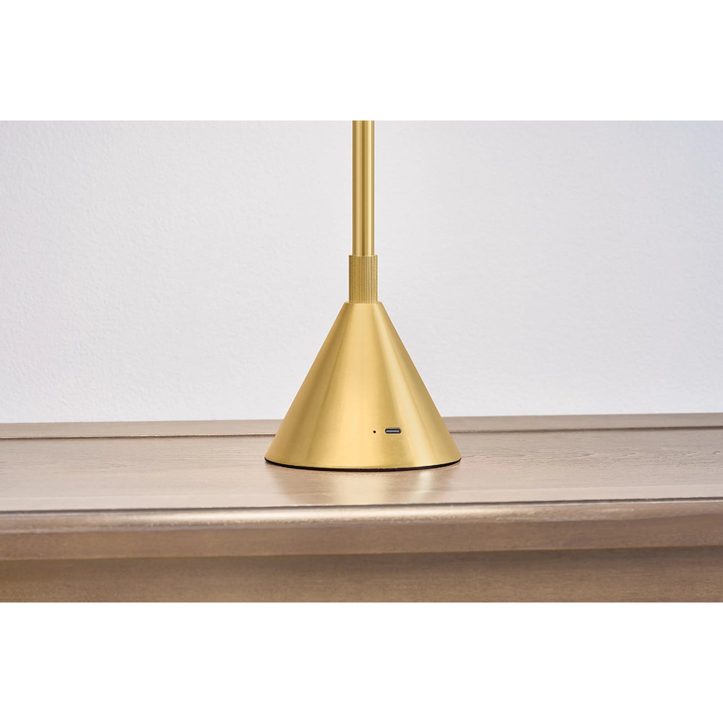 002 SI-2374416 | Closeup | Salma Rechargeable Table Lamp by Hudson Valley in aged brass. Made from steel in a transitional style.