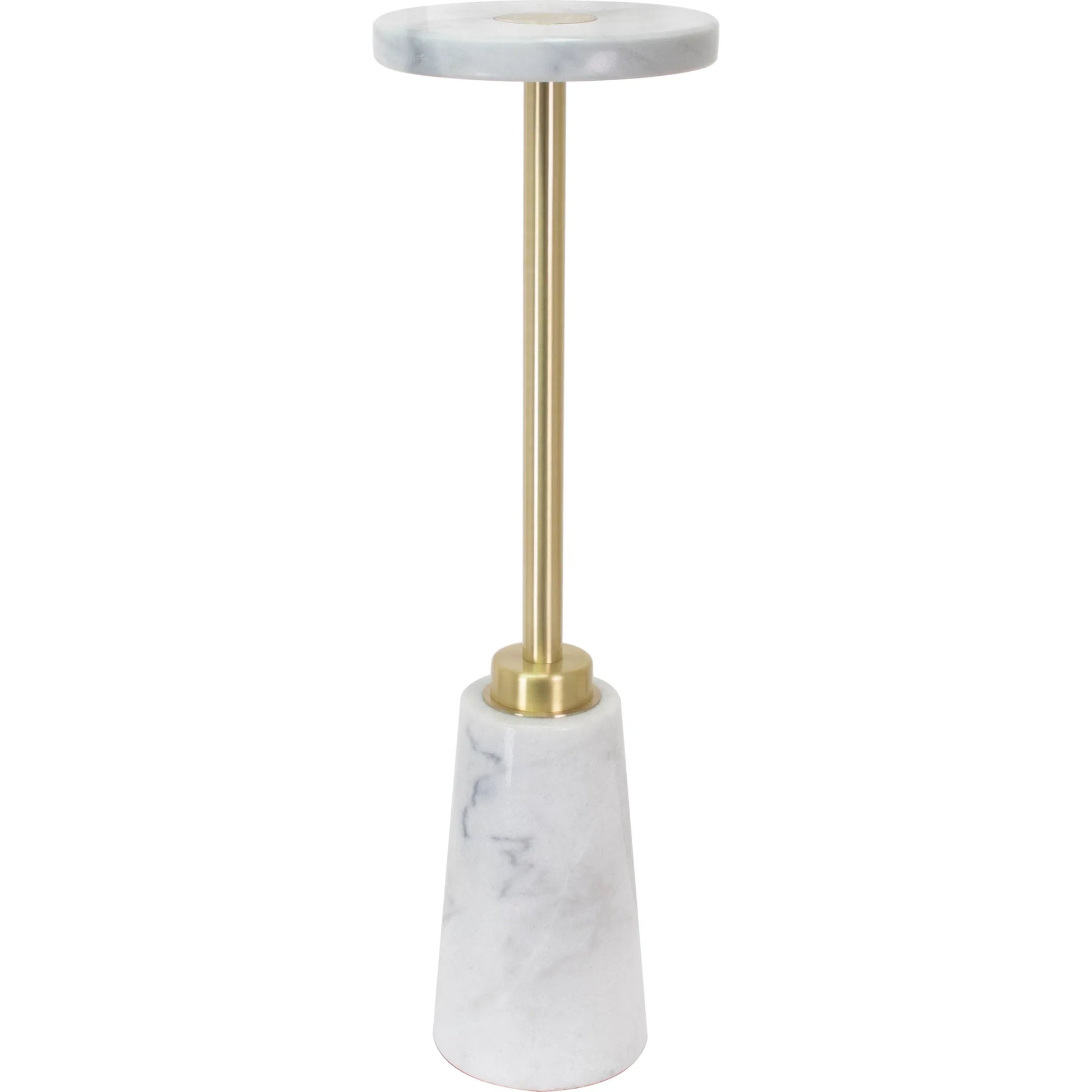 Sammy Drink Table by Couture Lamps in white marble and metal. Made from marble, metal in a transitional style.