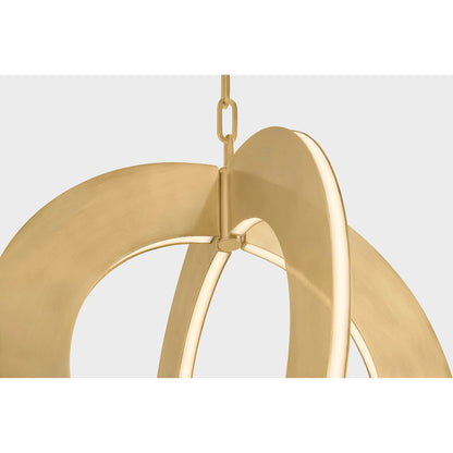 Samos Pendant by Corbett in vintage brass. Made from brass in a transitional style.