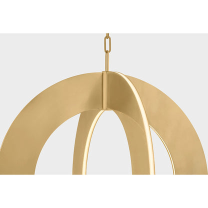 Samos Chandelier by Corbett in vintage brass. Made from brass in a transitional style.