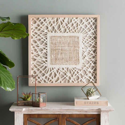 Sanctity - 16738 by Surya in beige and wood finish. Made from polystyrene in a coastal style.