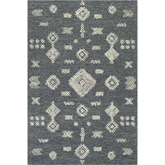 Sabra Rug - 26200 by Surya in cream, charcoal. Made from 100% wool in a unique style.