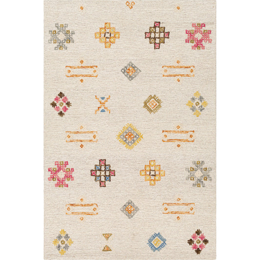 Sabra Rug - 30547 by Surya in cream, medium gray, grass green, rose, dusty pink. Made from 100% wool in a unique style.
