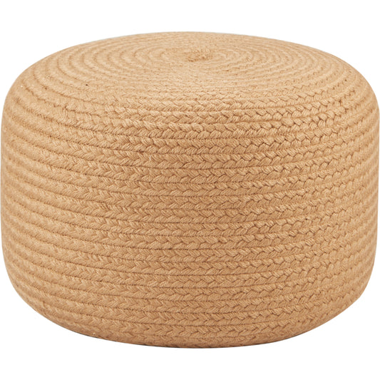 Saba Solar SAS01 Indoor/Outdoor Pouf by Jaipur Living. Made from 100% polyester in a coastal style.