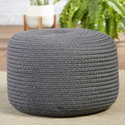 Saba Solar SAS01 Indoor/Outdoor Pouf by Jaipur Living. Made from 100% polyester in a coastal style.