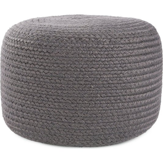 Saba Solar SAS01 Indoor/Outdoor Pouf by Jaipur Living. Made from 100% polyester in a coastal style.