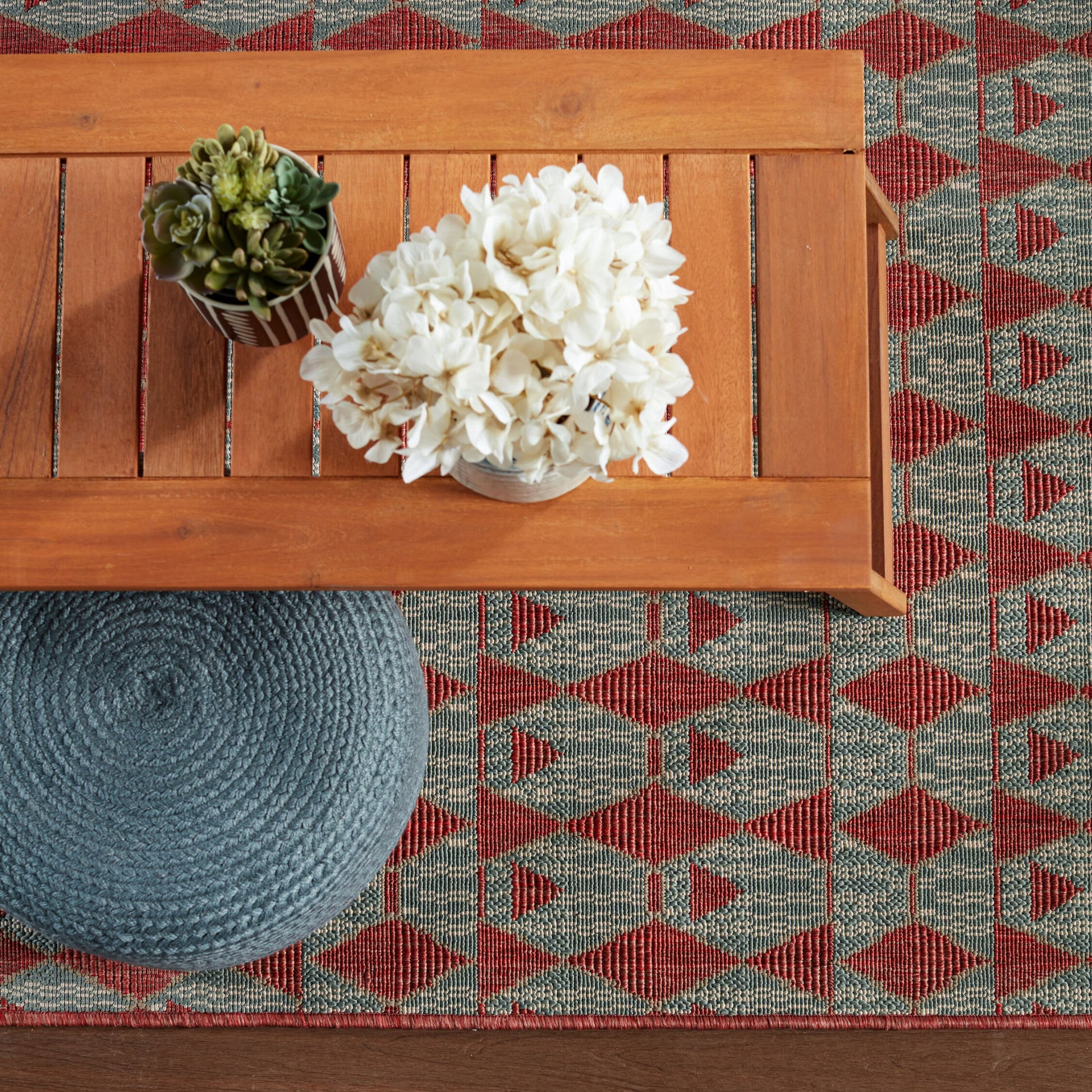 Saba Solar SAS01 Indoor/Outdoor Pouf by Jaipur Living. Made from 100% polyester in a coastal style.