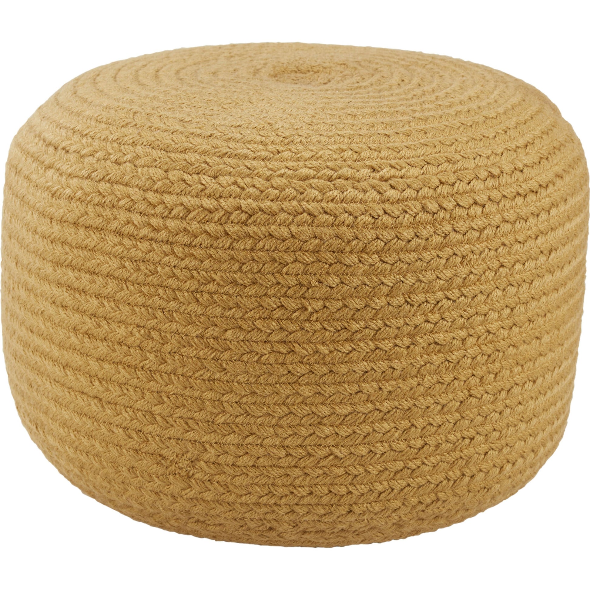Saba Solar SAS01 Indoor/Outdoor Pouf by Jaipur Living. Made from 100% polyester in a coastal style.