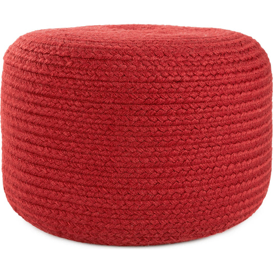 Saba Solar SAS01 Indoor/Outdoor Pouf by Jaipur Living. Made from 100% polyester in a coastal style.