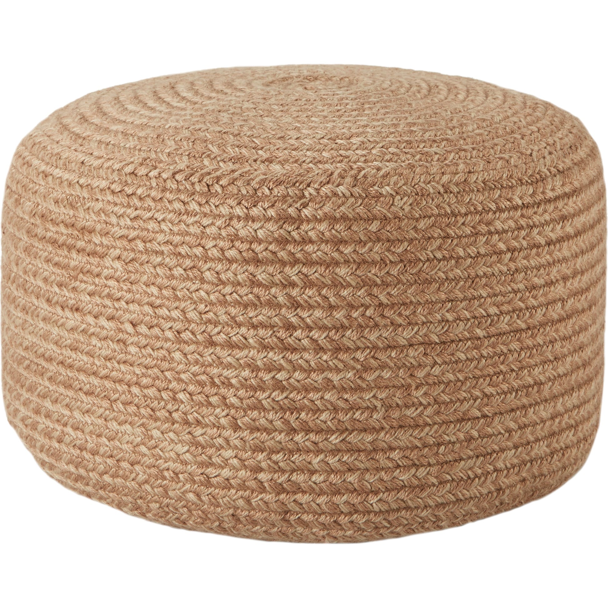Saba Solar SAS01 Indoor/Outdoor Pouf by Jaipur Living. Made from 100% polyester in a coastal style.