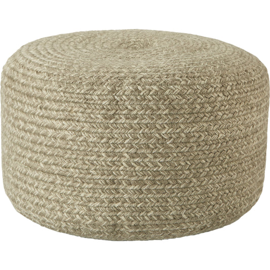 Saba Solar SAS01 Indoor/Outdoor Pouf by Jaipur Living. Made from 100% polyester in a coastal style.