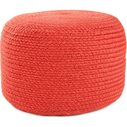 Saba Solar SAS01 Indoor/Outdoor Pouf by Jaipur Living. Made from 100% polyester in a coastal style.