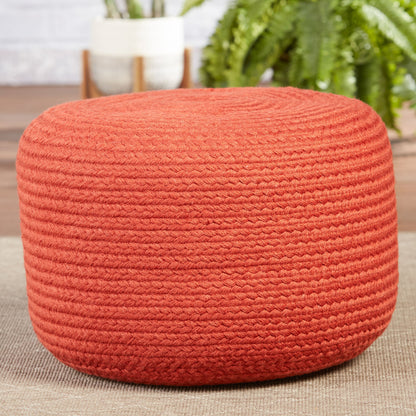 Saba Solar SAS01 Indoor/Outdoor Pouf by Jaipur Living. Made from 100% polyester in a coastal style.