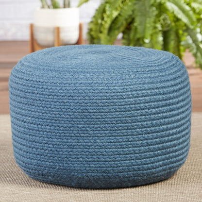 Saba Solar SAS01 Indoor/Outdoor Pouf by Jaipur Living. Made from 100% polyester in a coastal style.