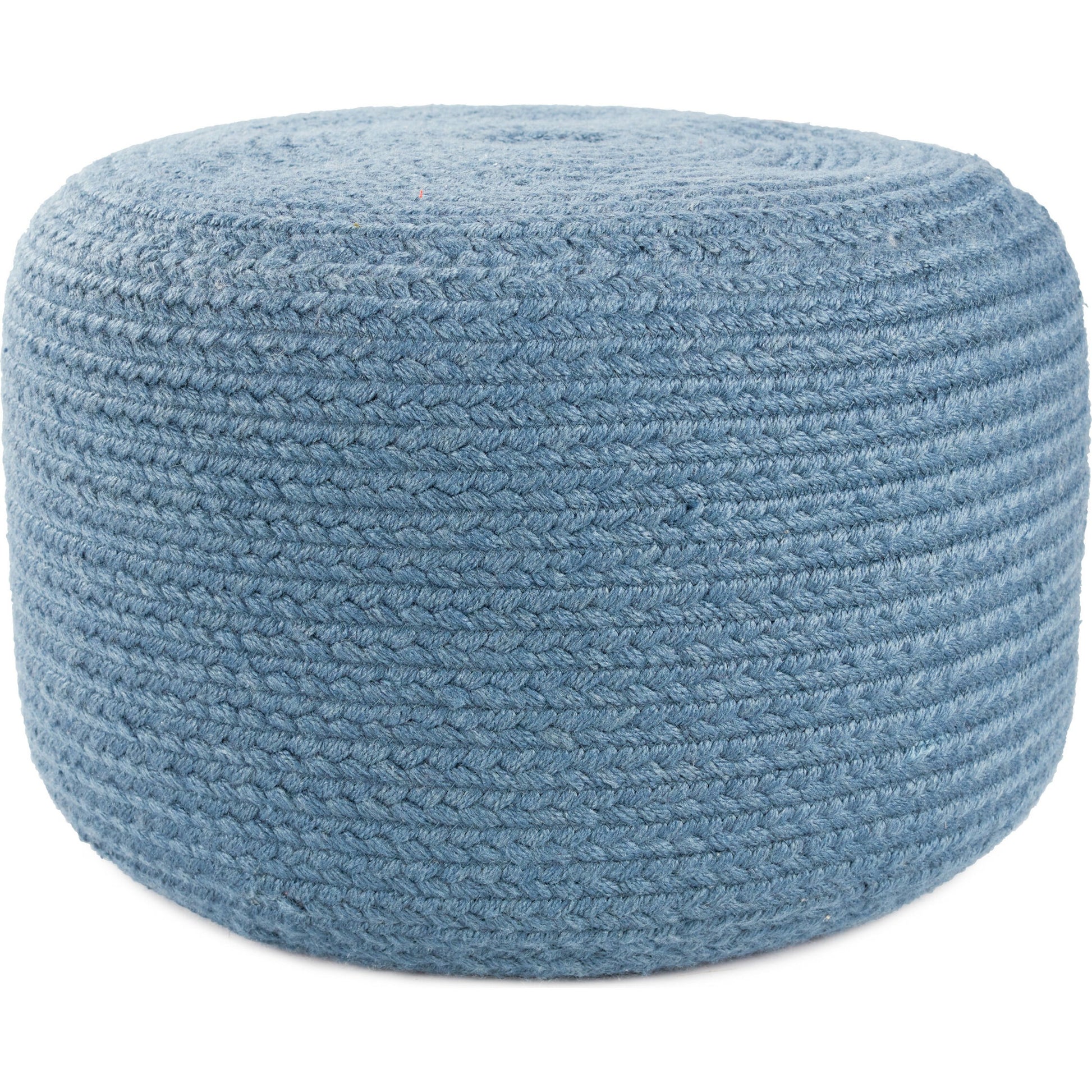 Saba Solar SAS01 Indoor/Outdoor Pouf by Jaipur Living. Made from 100% polyester in a coastal style.