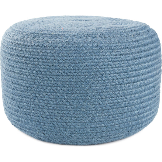 Saba Solar SAS01 Indoor/Outdoor Pouf by Jaipur Living. Made from 100% polyester in a coastal style.