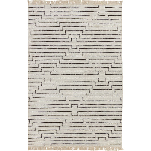 Satellite SAT02 Rug by Jaipur Living in white, black. Made from 100% rayon made from bamboo in a unique style.