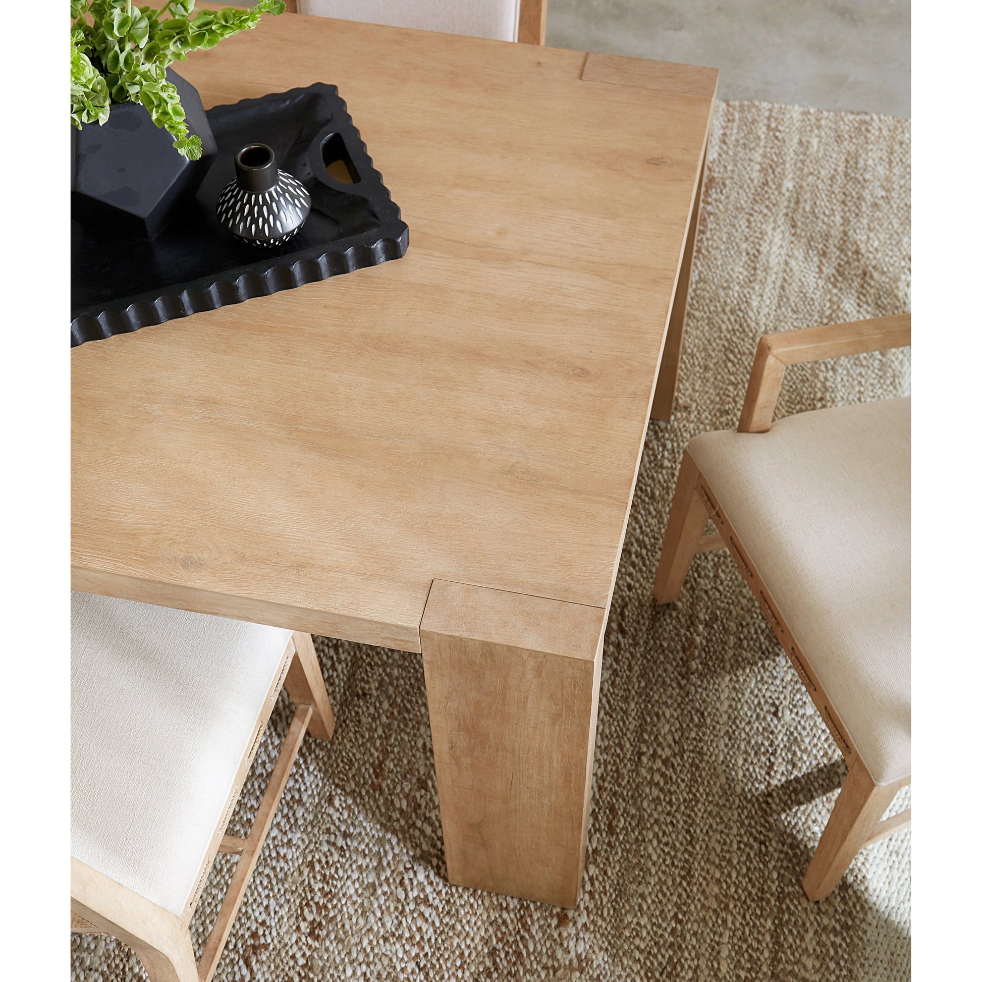 Retreat Rectangle Dining Table by Hooker Furniture in dune. Made from oak veneers, solid-wood edged top in a cottage & farmhouse style.