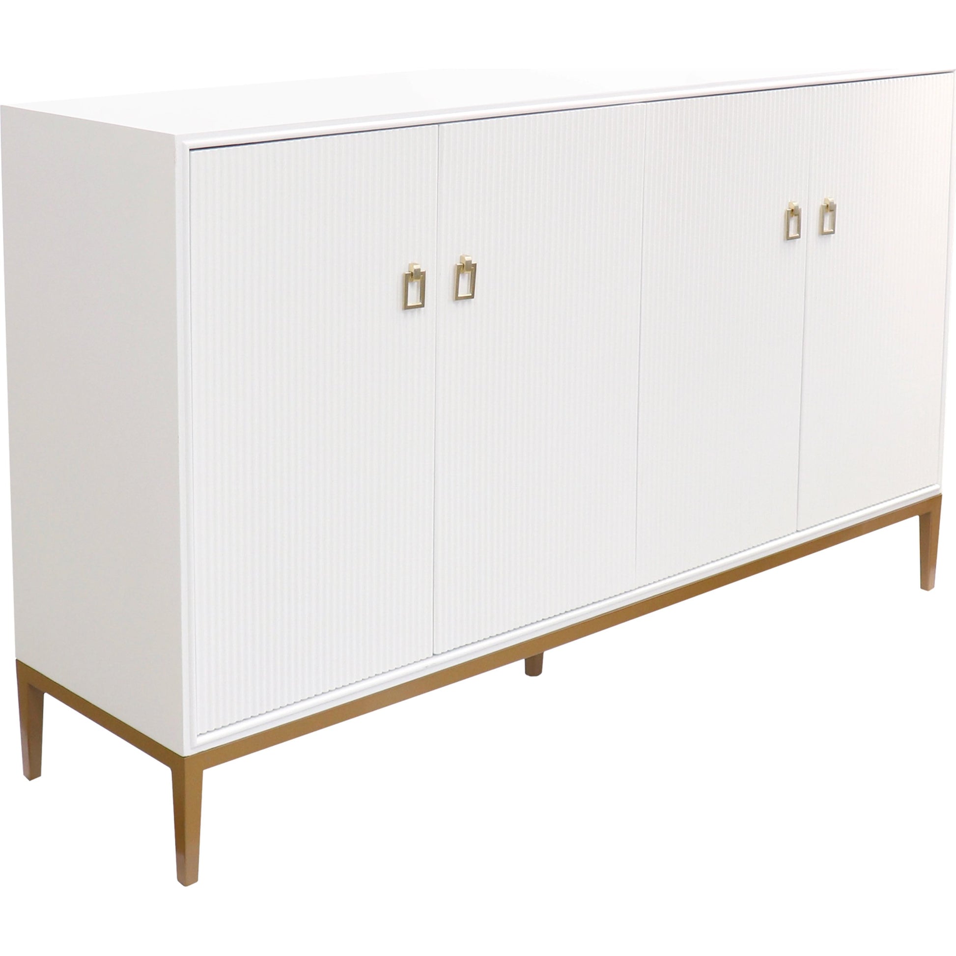 Victoria 4-Door Sideboard by Pasargad Home in ivory. Made from wood, metal in a modern style.