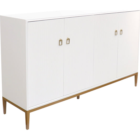 Victoria 4-Door Sideboard by Pasargad Home in ivory. Made from wood, metal in a modern style.