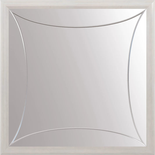 Mezzanine Square Mirror by A.R.T. Furniture in dove gray. Made from parawood, poplar solids, mirror in a modern style.