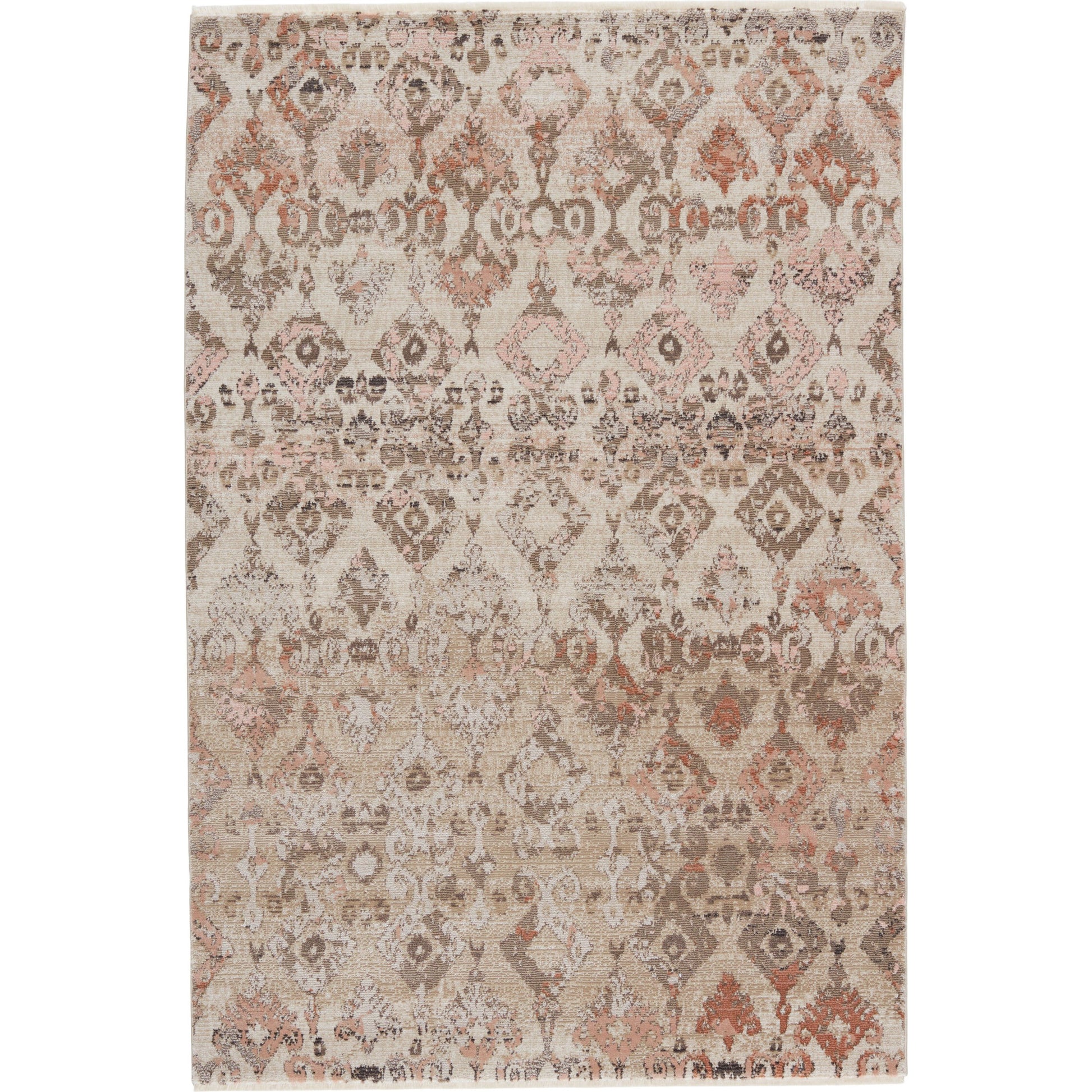 Sanaa by Nikki Chu SBC01 Rug by Jaipur Living in tan, light pink. Made from 78% polypropylene 22% polyester in a unique style.