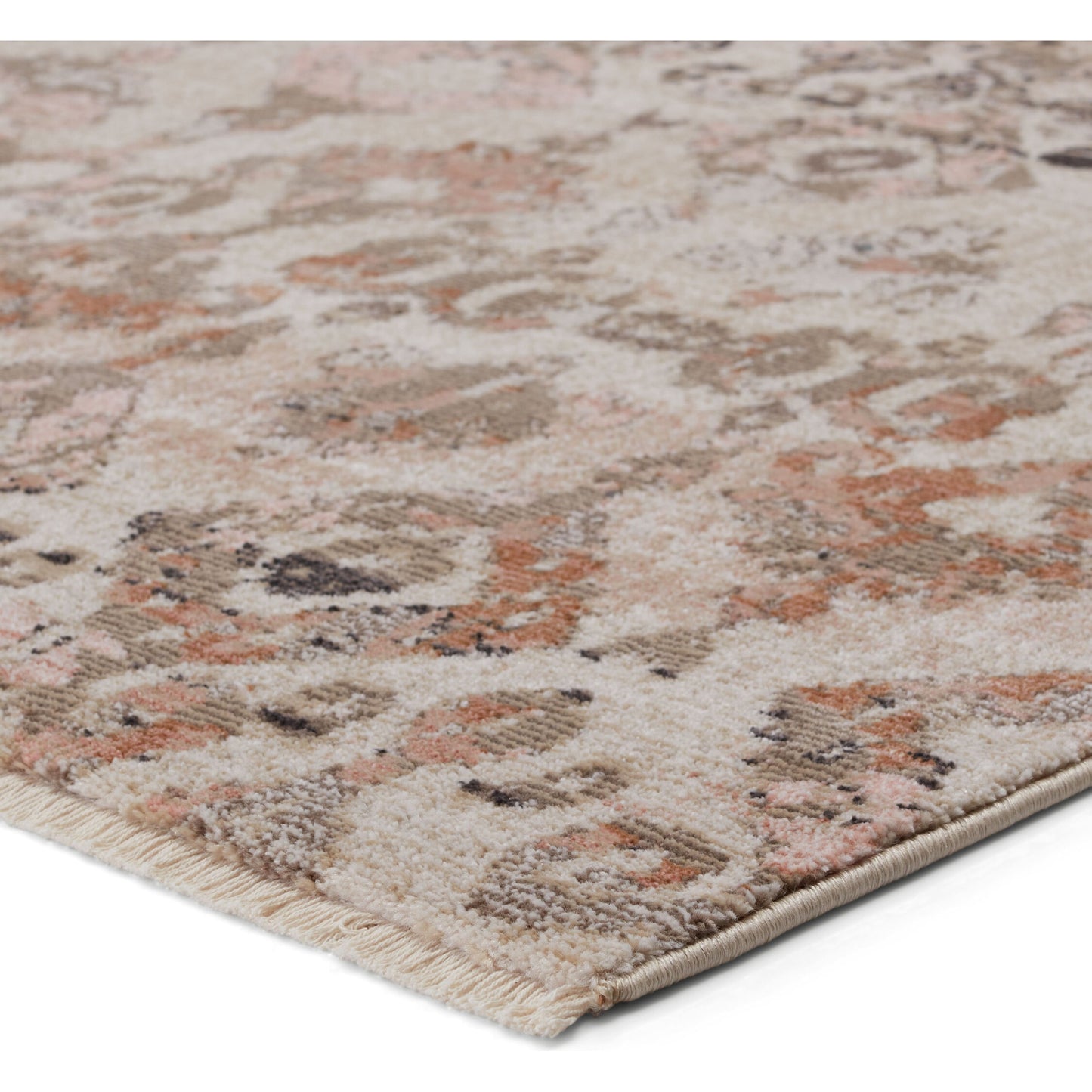 002 SI-1781505,SI-1781506,SI-1781507,SI-1781508,SI-1781509 | Closeup | Sanaa by Nikki Chu SBC01 Rug by Jaipur Living in tan, light pink. Made from 78% polypropylene 22% polyester in a unique style.