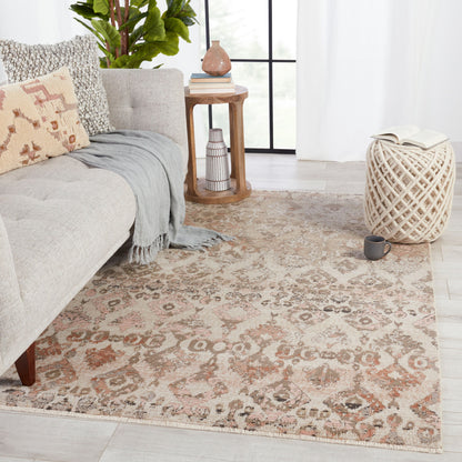 Sanaa by Nikki Chu SBC01 Rug by Jaipur Living in tan, light pink. Made from 78% polypropylene 22% polyester in a unique style.