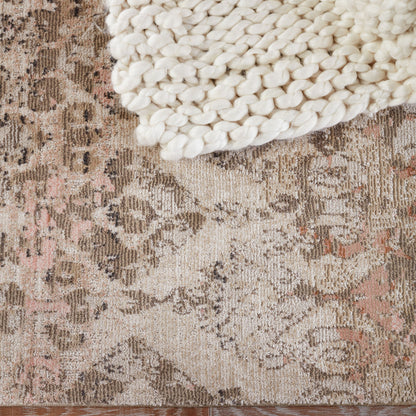 Sanaa by Nikki Chu SBC01 Rug by Jaipur Living in tan, light pink. Made from 78% polypropylene 22% polyester in a unique style.