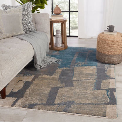 Sanaa by Nikki Chu SBC11 Rug by Jaipur Living in blue, gray. Made from 78% polypropylene 22% polyester in a unique style.