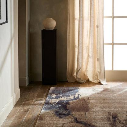 Sanaa by Nikki Chu SBC13 Rug by Jaipur Living in tan. Made from 78% polypropylene 22% polyester in a unique style.