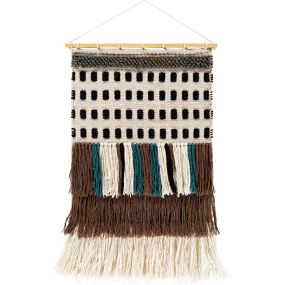 Saber - 25856 by Surya in brown, light beige, black, deep teal, cream. Made from 70% wool, 20% polyester, 10% cotton in a eclectic & global style.