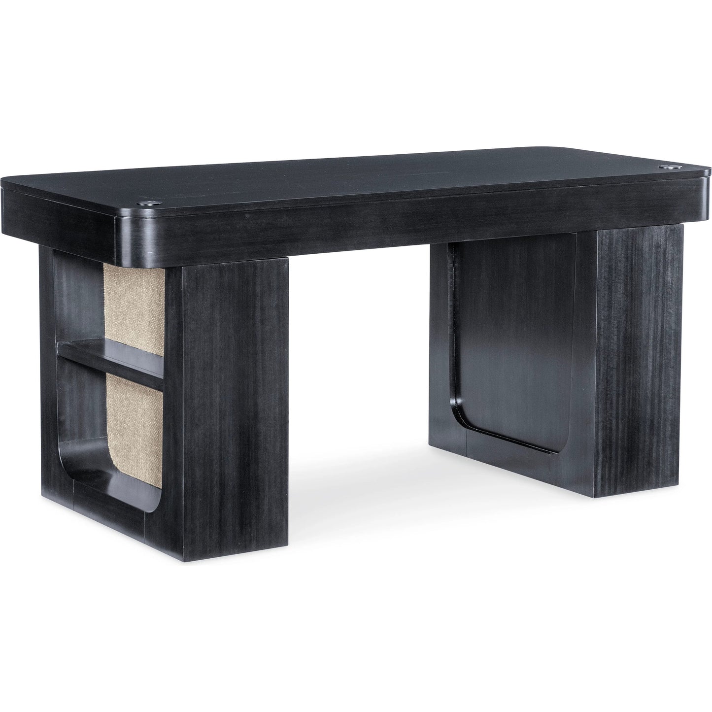 004 SI-2626246 | Additional Silo | Kenzo Adjustable-Height Desk by Hooker Furniture in black and classic black. wood grain. Made from eucalyptus veneers, raffia in a unique style.