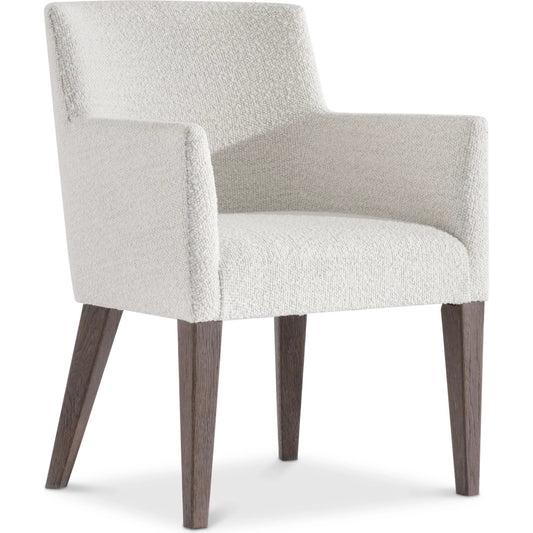 Outline White Arm Chair by Bernhardt in cassel. Made from wood, fabric in a unique style.