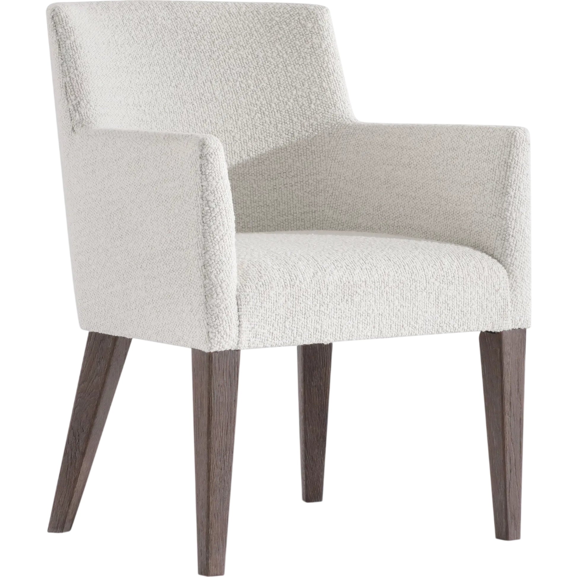 Outline White Arm Chair by Bernhardt in cassel. Made from wood, fabric in a transitional style.