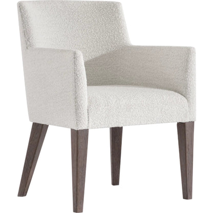 Outline White Arm Chair by Bernhardt in cassel. Made from wood, fabric in a transitional style.