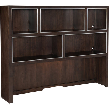 House Blend Credenza Hutch by Hooker Furniture in dark roast. Made from quartered ash veneers, metal in a traditional style.