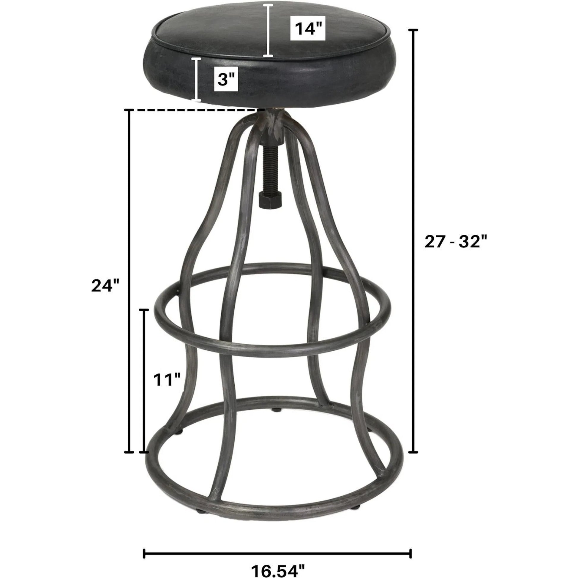 Bowie Bar Stool by LH Imports. Made from leather, metal in a rustic style.