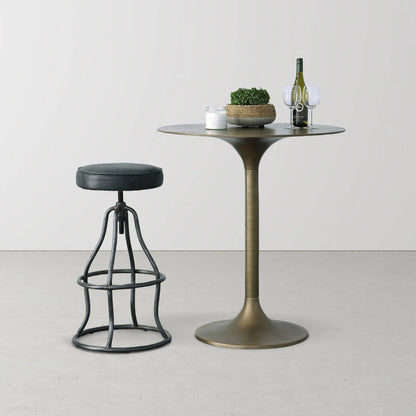 Bowie Bar Stool by LH Imports. Made from leather, metal in a rustic style.