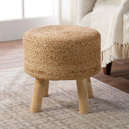 Saba Stool SBT01 Furniture by Jaipur Living in brown. Made from 100% jute in a cottage & farmhouse style.
