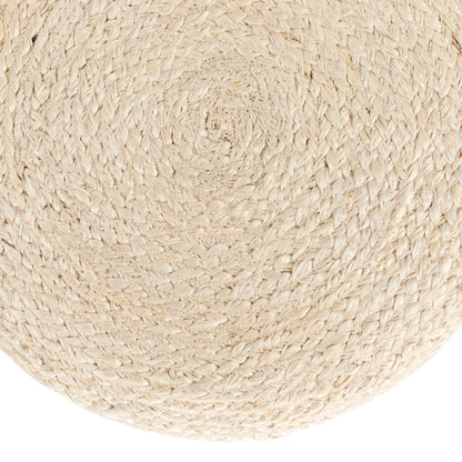 Saba Stool SBT03 Pouf by Jaipur Living in beige. Made from 100% jute fiber in a rustic style.