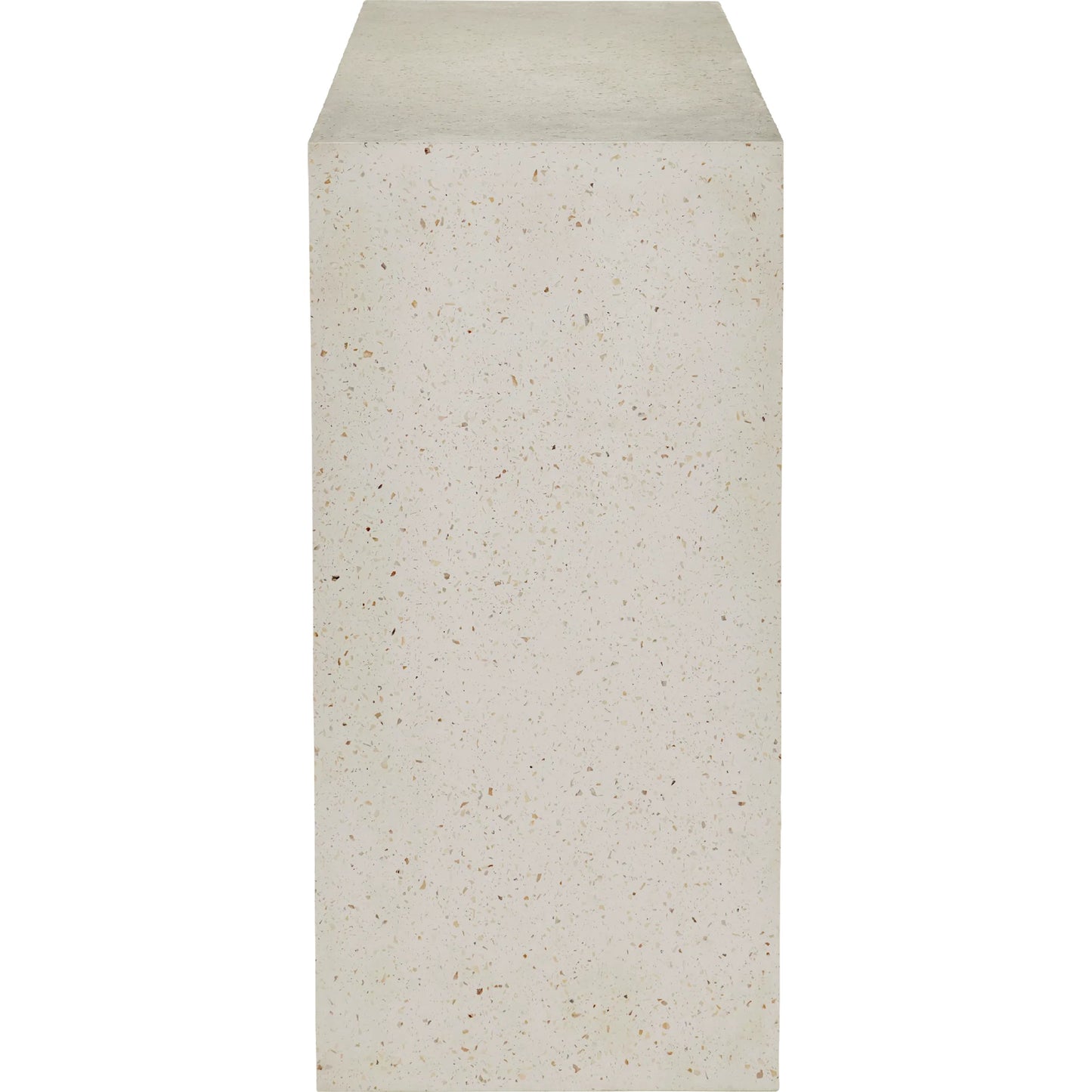 004 SI-2257240 | Additional Silo | Carson Console Table by Currey and Company in ivory terrazzo. Made from fiber concrete, stone, shell in a transitional style.