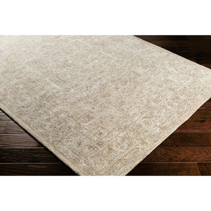 Shelby SBY-1003 Rug by Livabliss in dusty sage, light sage, medium gray, light beige, mustard, black. Made from 60% wool, 40% art silk in a unique style.