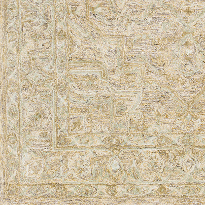 Shelby SBY-1003 Rug by Livabliss in dusty sage, light sage, medium gray, light beige, mustard, black. Made from 60% wool, 40% art silk in a unique style.