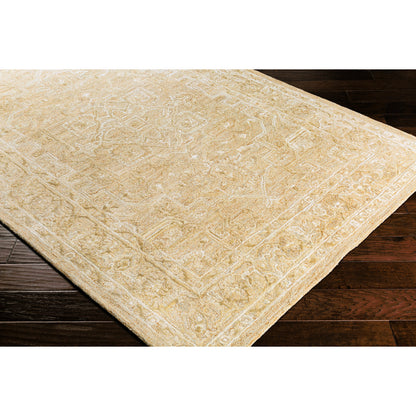 Shelby SBY-1003 Rug by Livabliss in dusty sage, light sage, medium gray, light beige, mustard, black. Made from 60% wool, 40% art silk in a unique style.