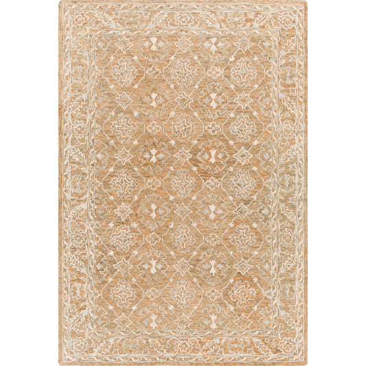 Shelby Rug - 27684 by Surya in sage, light olive, charcoal, rust, light beige. Made from 60% wool, 40% viscose in a unique style.