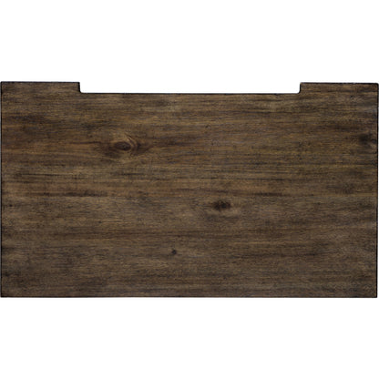 Woodbury Two-Drawer Nightstand by Pulaski Furniture in cowboy boots brown. Made from rubberwood in a traditional style.