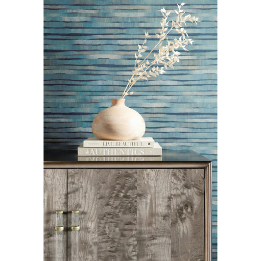 Melange Dorian Accent Chest by Hooker Furniture in medium wood and shimmery wood finish. Made from dyed brown burl figured veneer with maple veneers and acrylic pulls in a modern style.