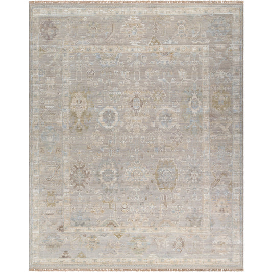 Sinclair Rug - 526631 by Surya in sterling grey, sage, light silver. Made from wool in a unique style.
