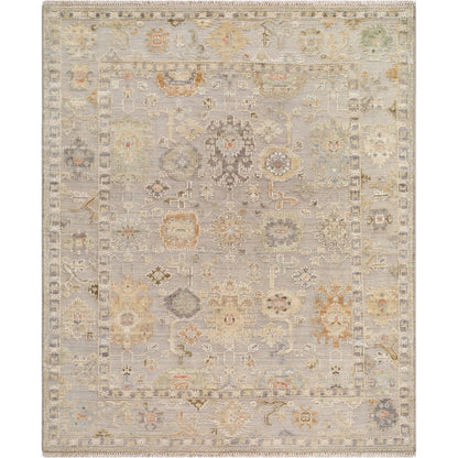 Sinclair SCC-2305 Rug by Surya in lavender, sage, mustard, coral, slate, ivory, charcoal. Made from wool in a unique style.